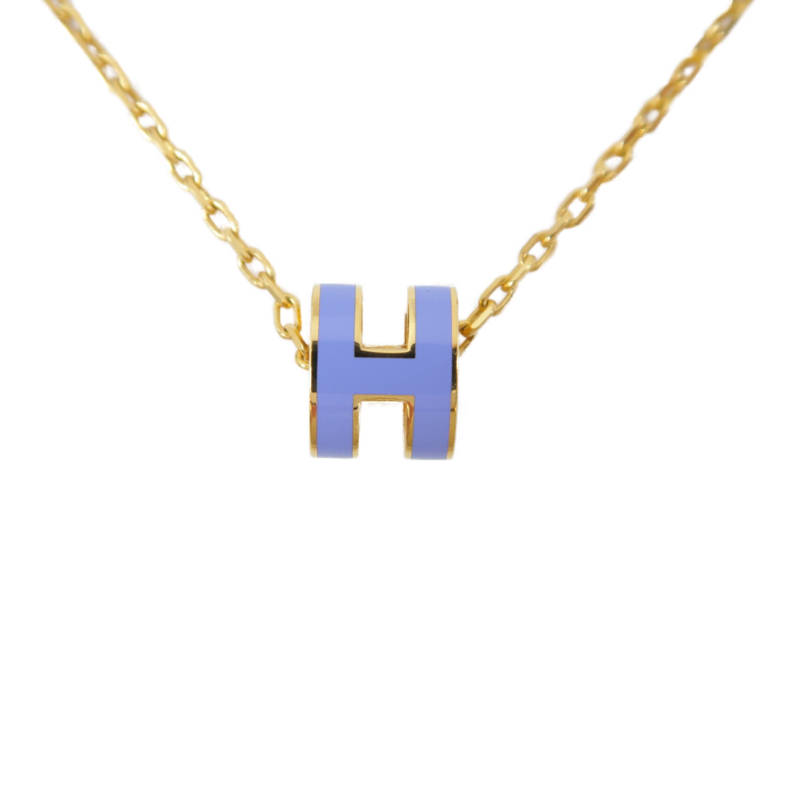 HERMES 金屬Pop H Necklace項鍊紫色/金色