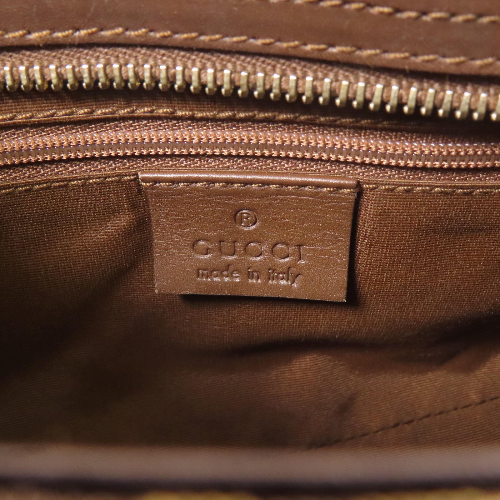 GUCCI 帆布/皮革Shoulder Bag金扣肩背袋