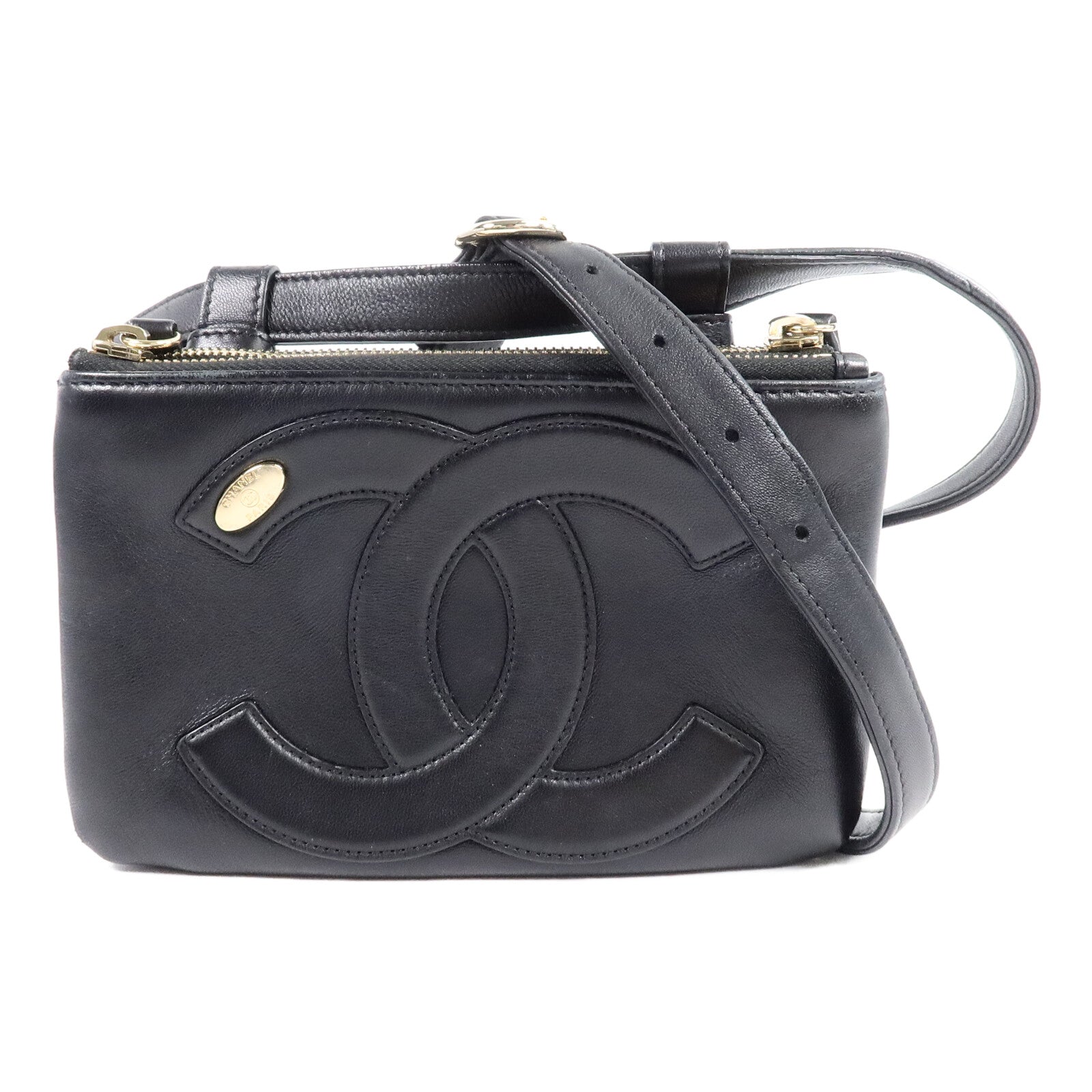 CHANEL 羊皮皮革CC Mania腰包
