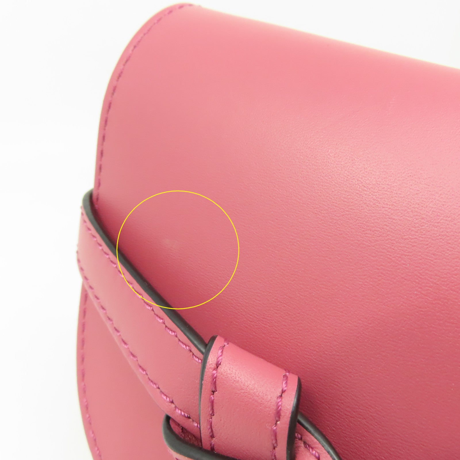 LOEWE 牛皮皮革Mini Gate Dual Bag金扣手挽肩背兩用袋粉紅色