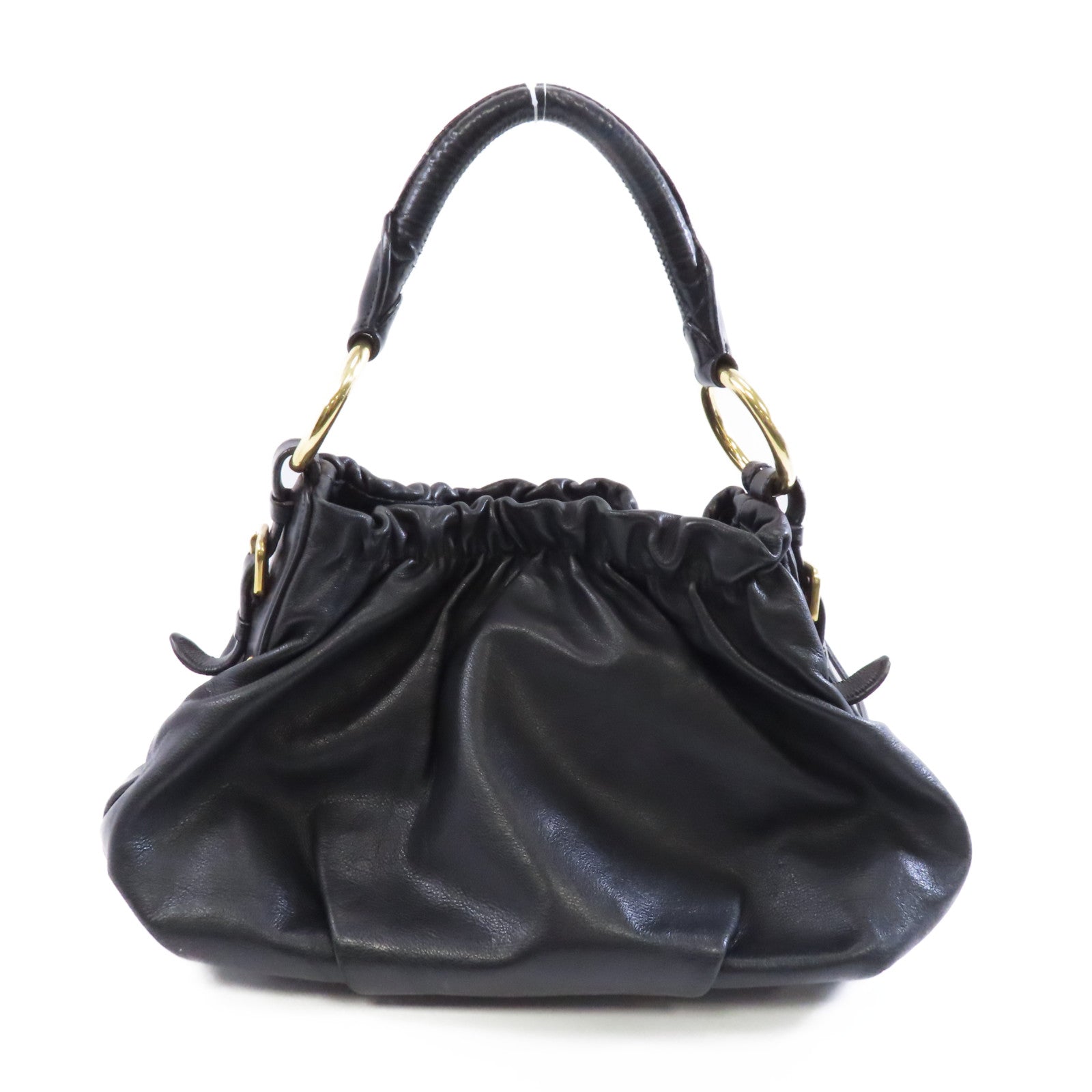 PRADA 皮革Shoulder Bag金扣肩背袋黑色