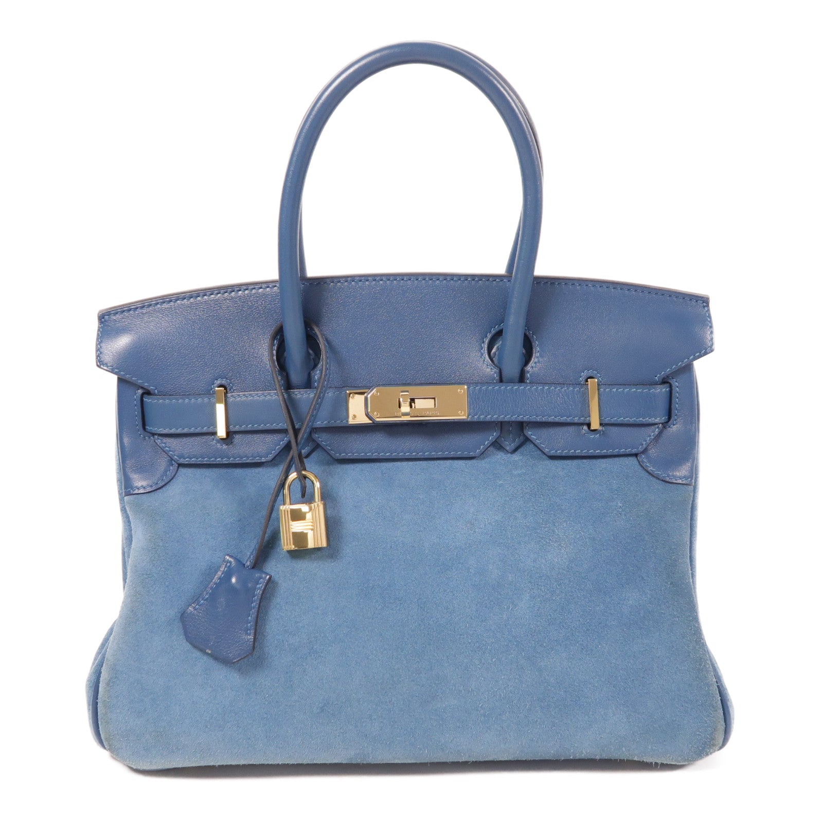 HERMES 【激減優惠】Swift皮革/Doblis Suede皮革Birkin 30金扣手挽袋
