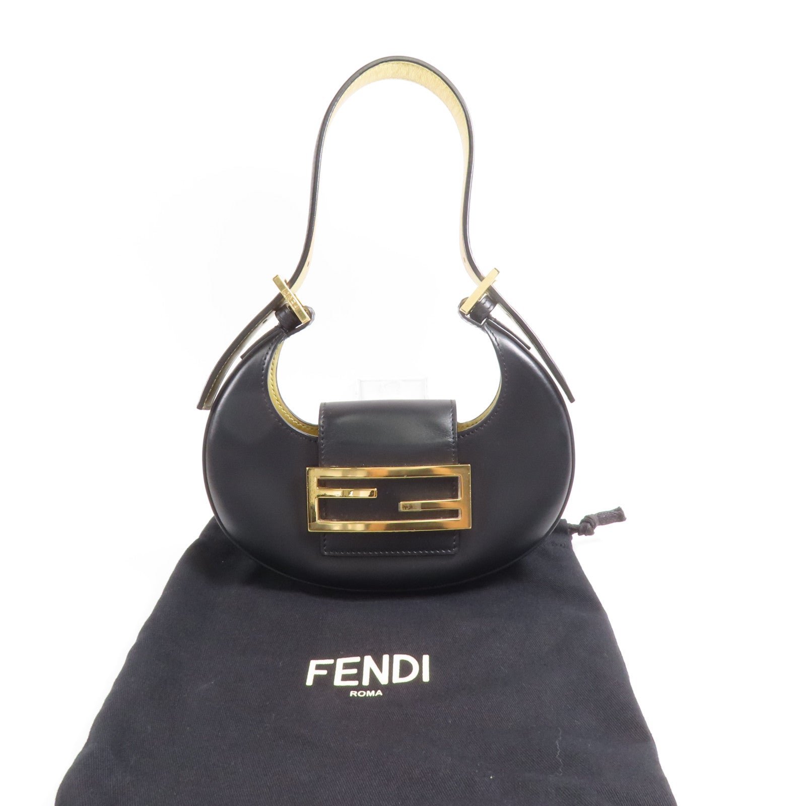 FENDI 牛皮皮革Cookie Hobo Bag金扣肩背袋