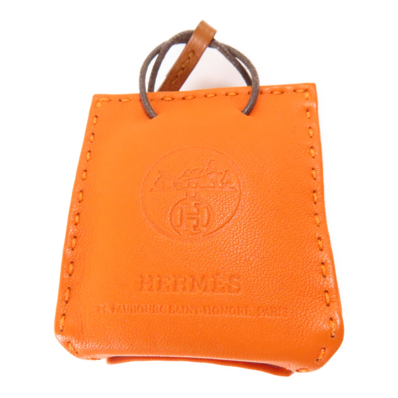 HERMES Swift皮革Charm掛飾93 Orange