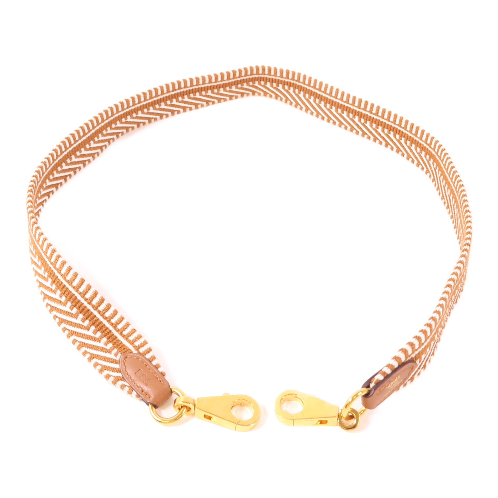 HERMES 帆布Strap金扣肩背帶