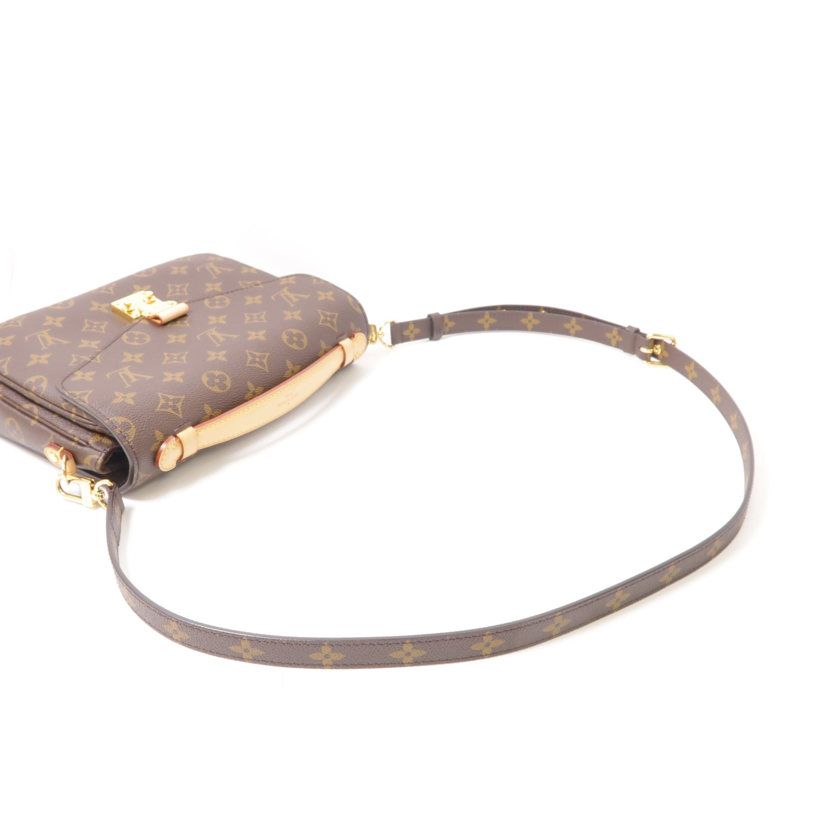 LOUIS VUITTON Monogram Pochette Metis金扣手挽肩背兩用袋棕色