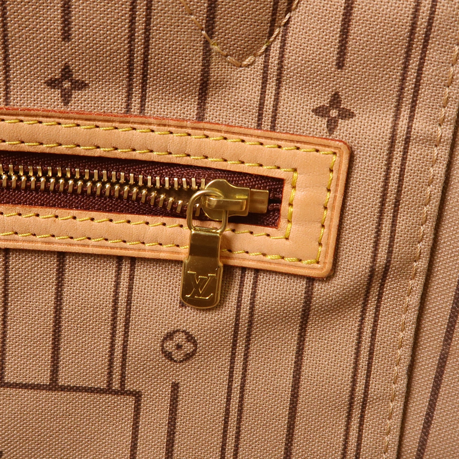 LOUIS VUITTON Monogram Neverfull MM金扣手挽袋
