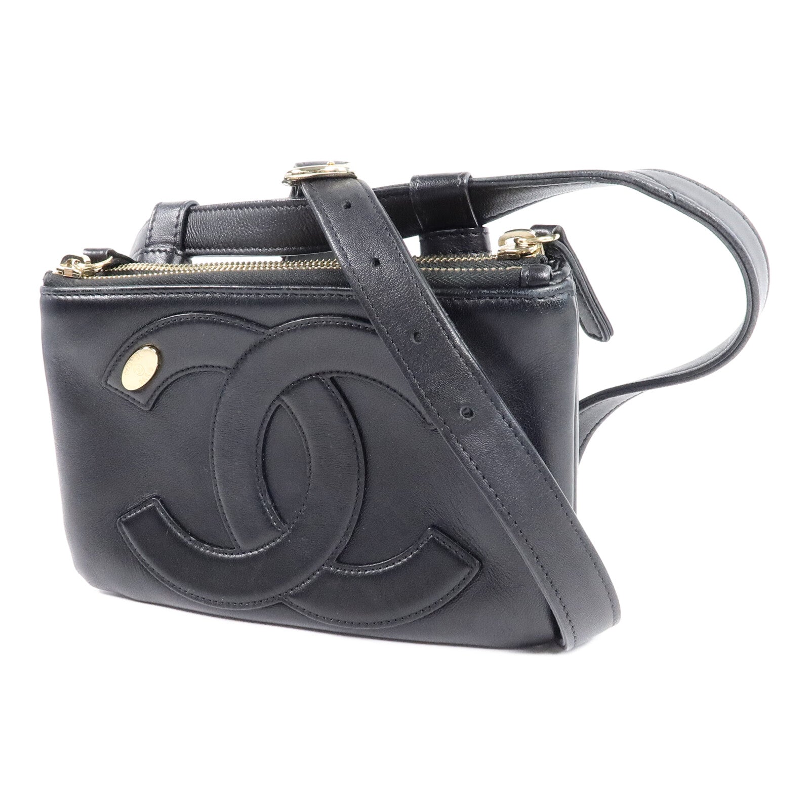 CHANEL 羊皮皮革CC Mania腰包