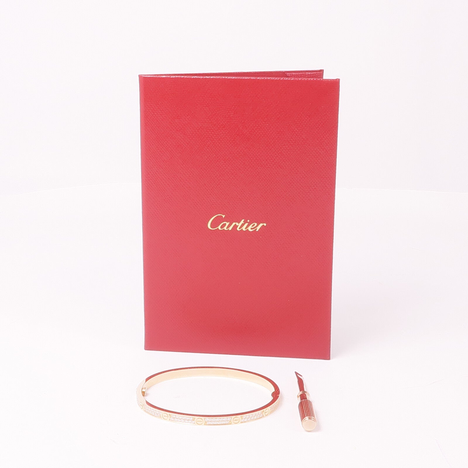 CARTIER 18K玫瑰金Love Bracelet Small Model Full Diamonds鑽石手鐲Cartier#16