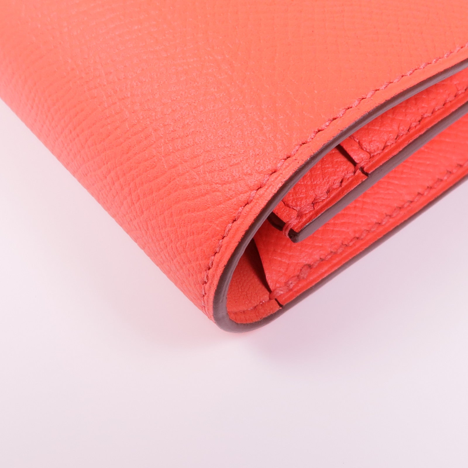 HERMES Epsom皮革Constance Wallet銀扣長錢包T5 Rose Jaipur