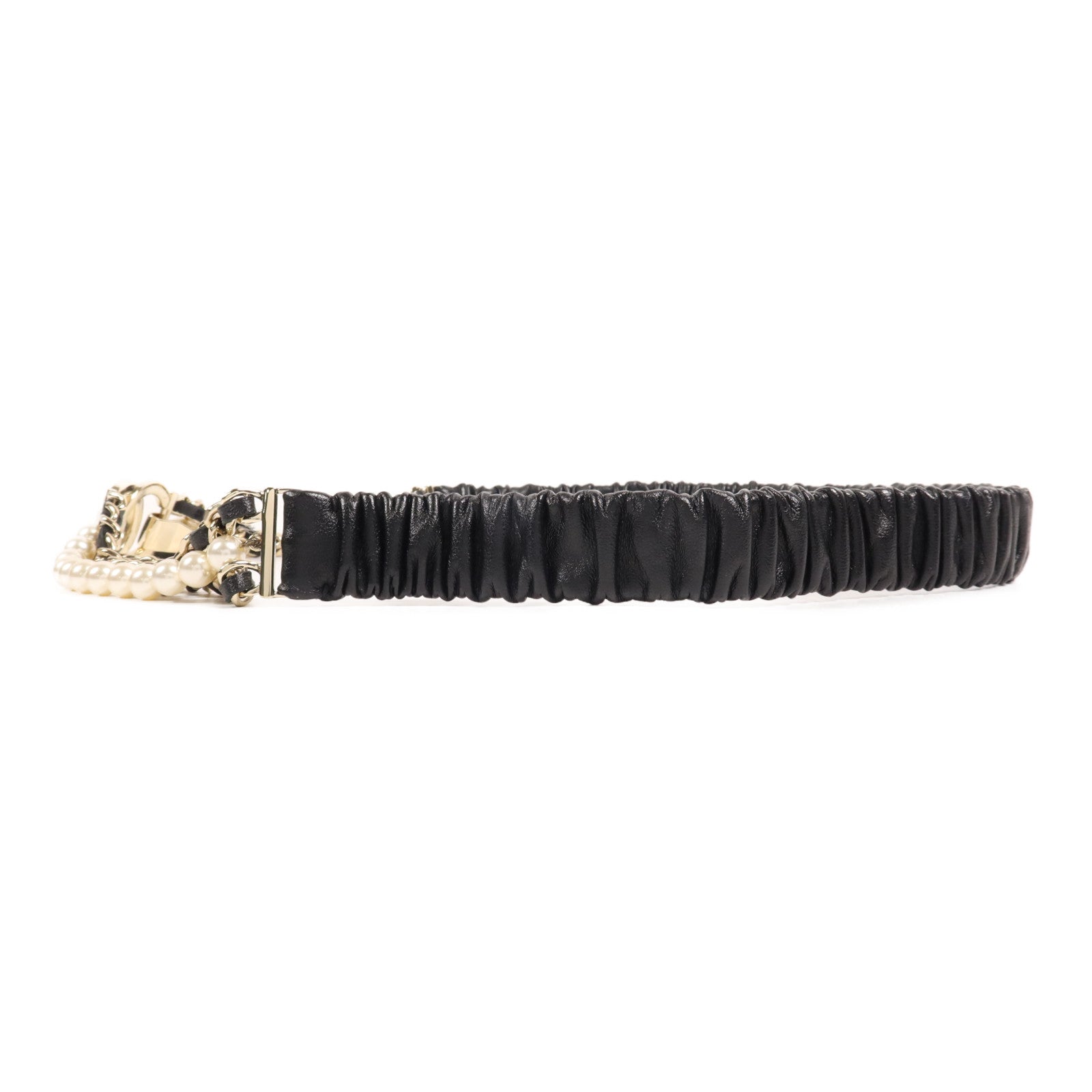 CHANEL 羊皮皮革Belt金扣皮帶