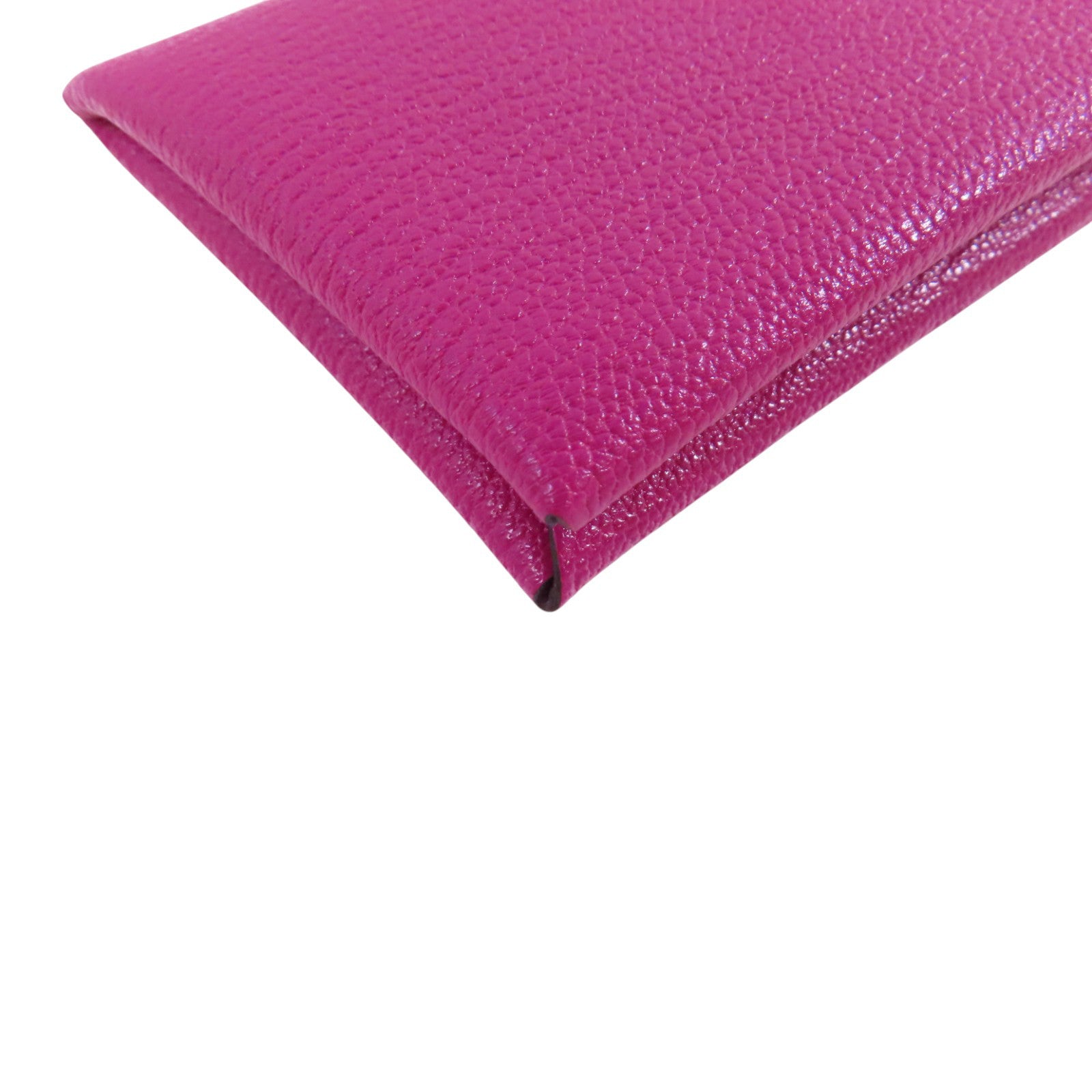 HERMES PHW Calvi Card Case Card Holder Chevre Leather
