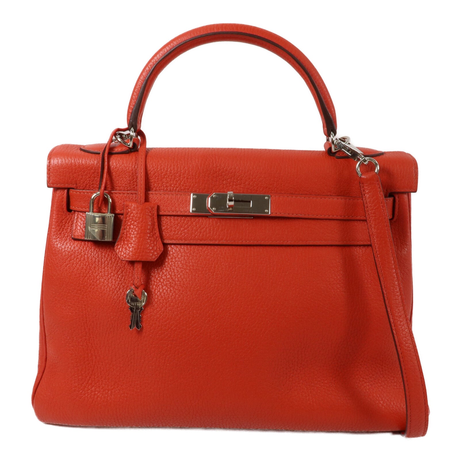 HERMES Togo皮革Kelly 32手挽肩背兩用袋Rose Pivoine