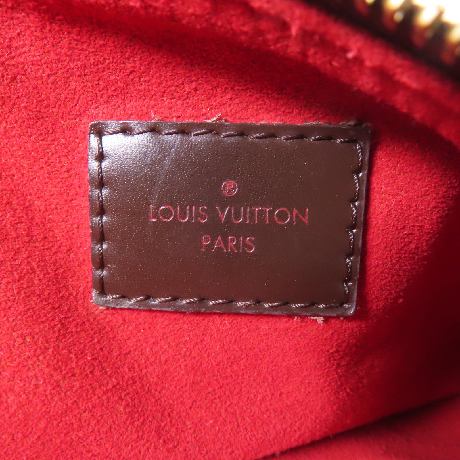 LOUIS VUITTON Damier Evora MM金扣手挽肩背兩用袋棕色