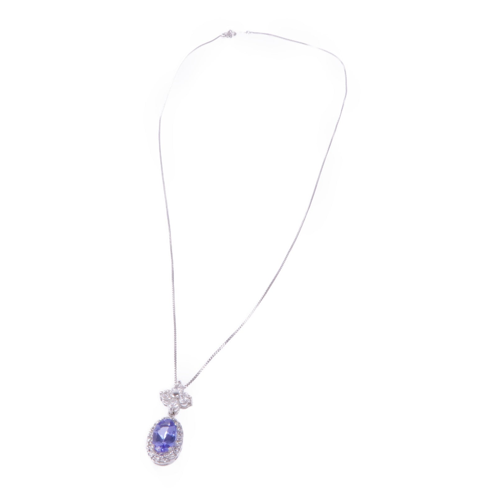 JEWELRY 【激減優惠】18K白金Tanzanite Diamond Necklace坦桑石/鑽石項鍊