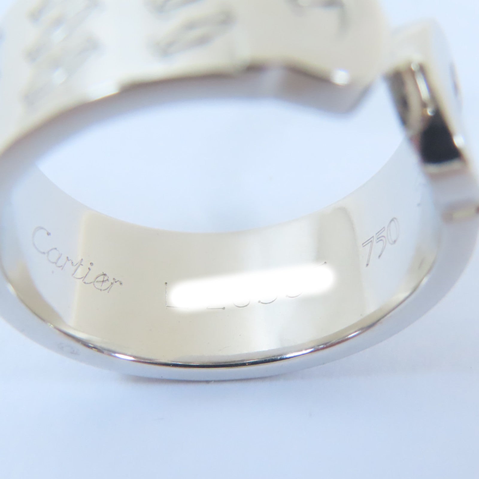 CARTIER 【激減優惠】18K白金Anniversary Logo Ring戒指Cartier#53/US#6.25