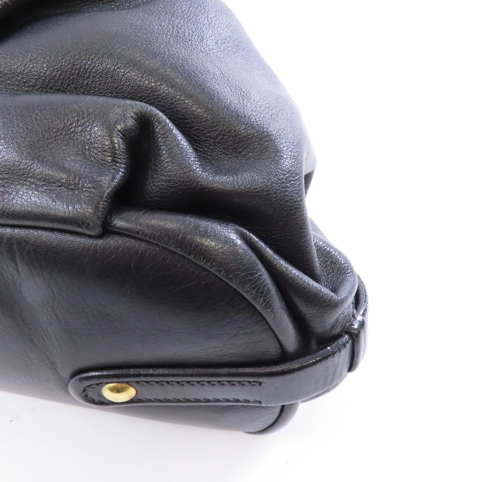 PRADA 皮革Shoulder Bag金扣肩背袋黑色
