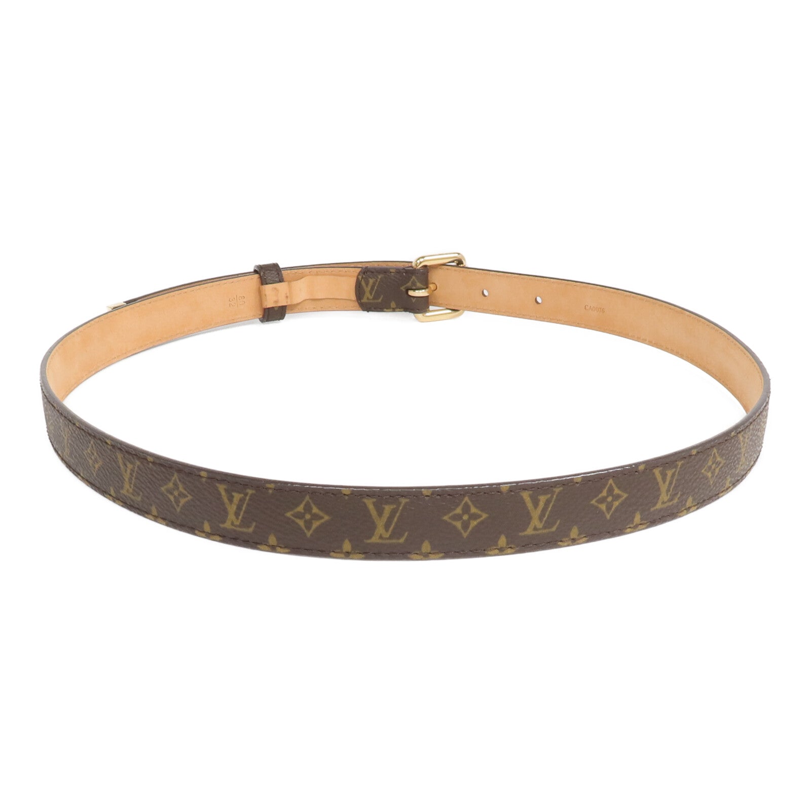 LOUIS VUITTON Monogram Belt金扣皮帶