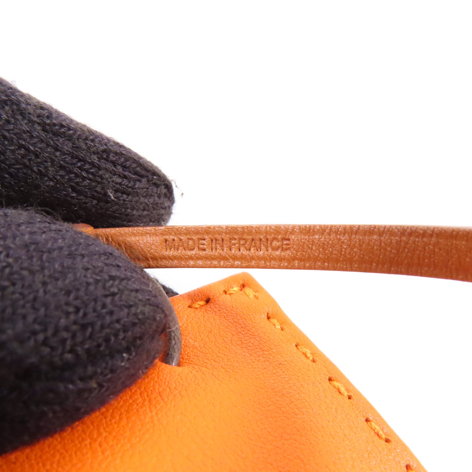 HERMES Swift皮革Charm掛飾93 Orange