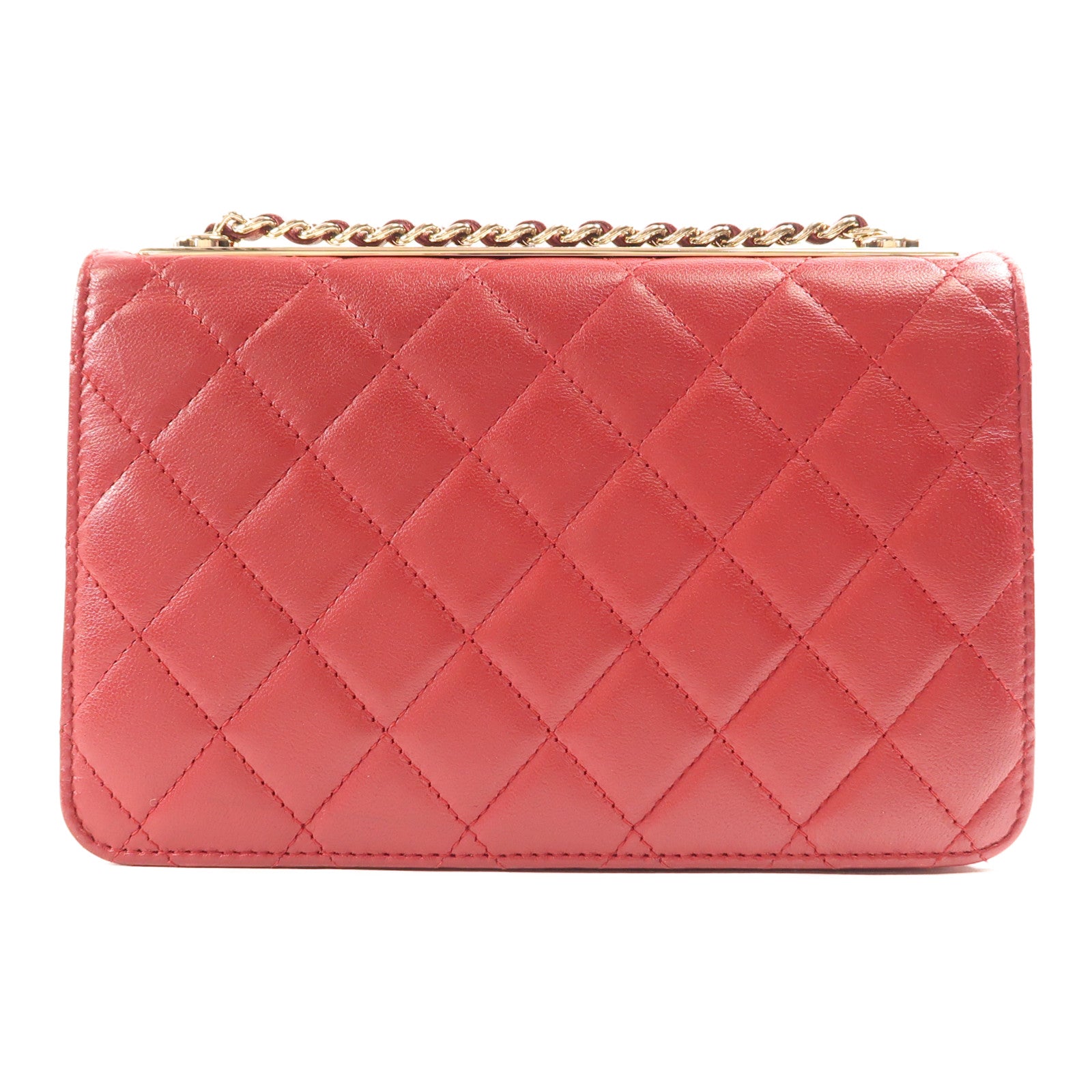 CHANEL 牛皮皮革WOC Wallet On Chain金扣鏈帶肩背袋