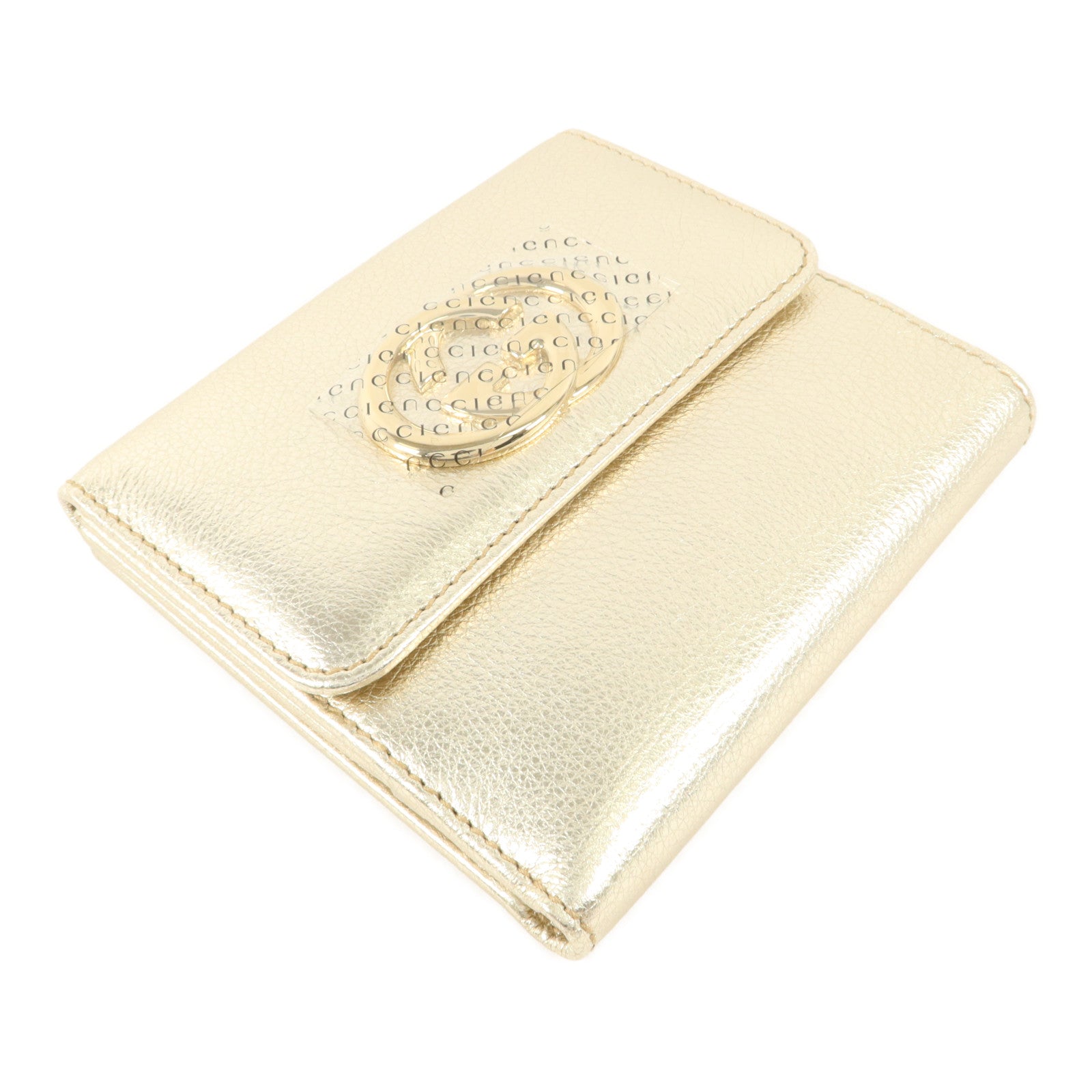 GUCCI 牛皮皮革Interlocking G W Hook Wallet錢包