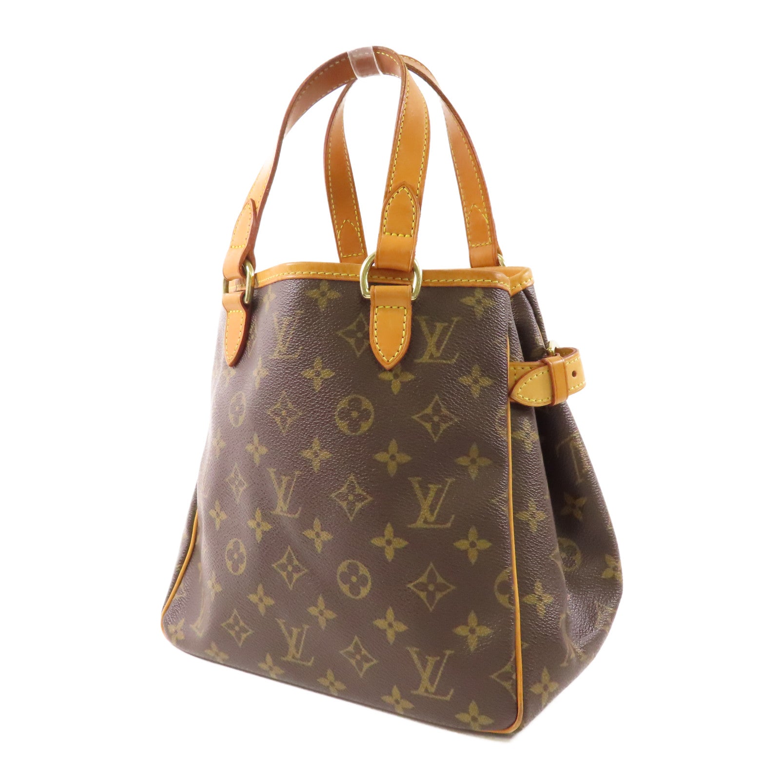 LOUIS VUITTON Monogram Batignolles金扣手挽袋棕色