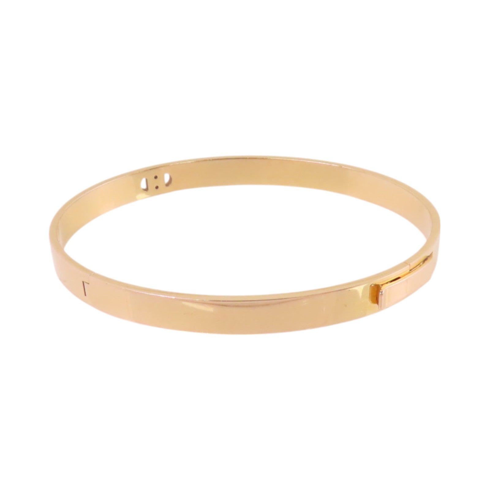 HERMES 18K玫瑰金/鑽石MiniChain D' Ancre Diamond Bangle金扣手鐲