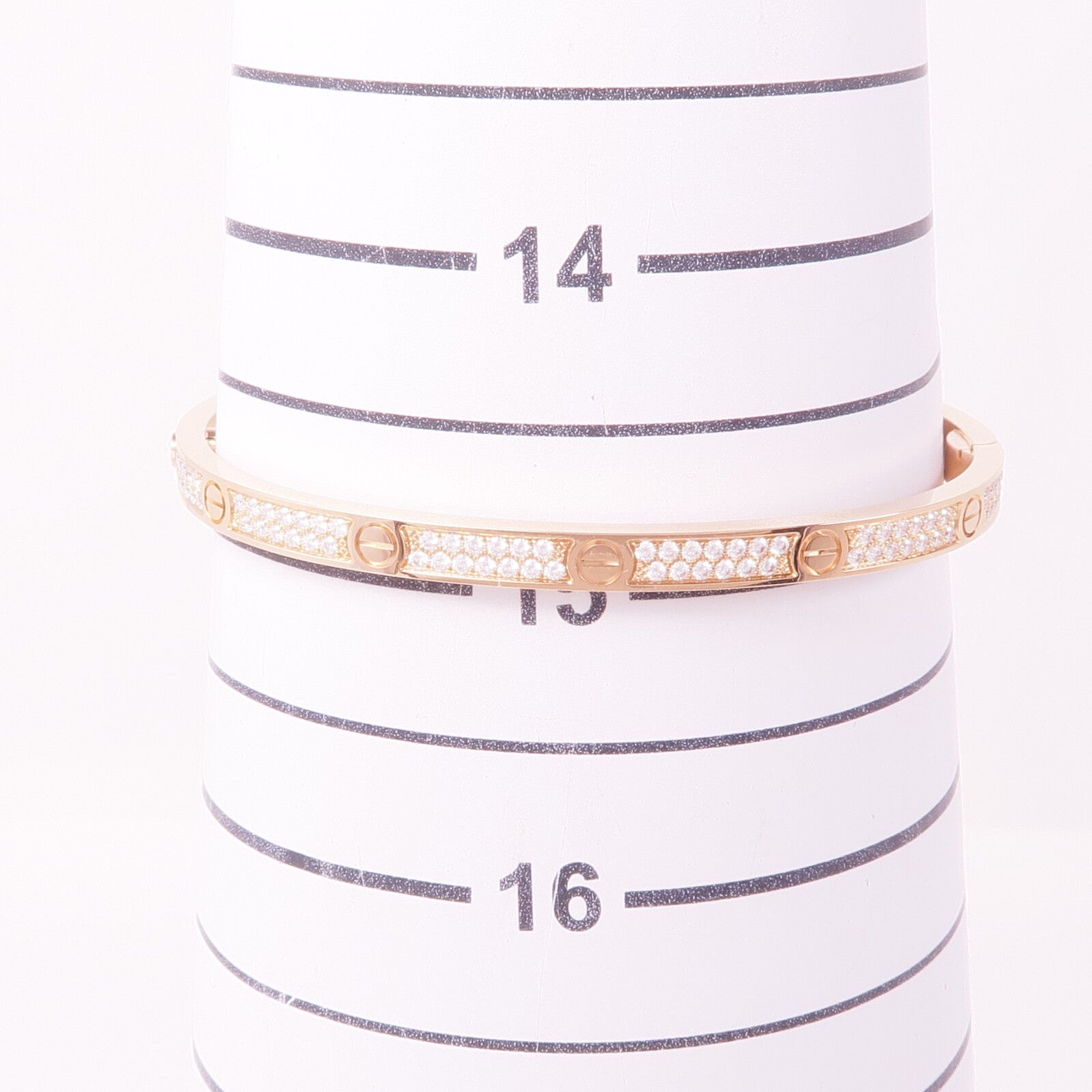 CARTIER 18K玫瑰金Love Bracelet Small Model Full Diamonds鑽石手鐲Cartier#16