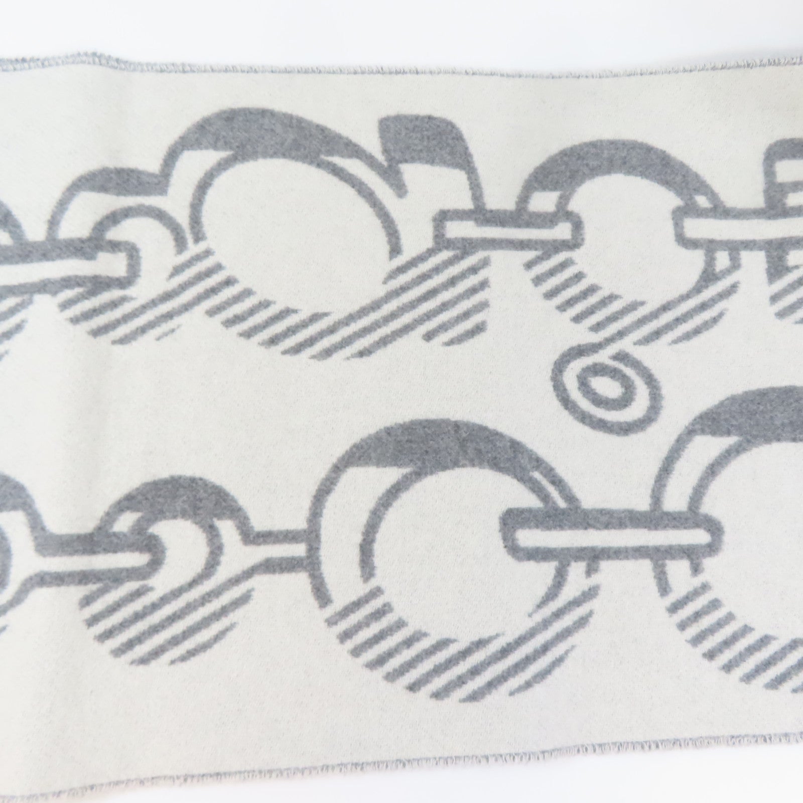 HERMES 羊絨Scarf圍巾白色/灰色