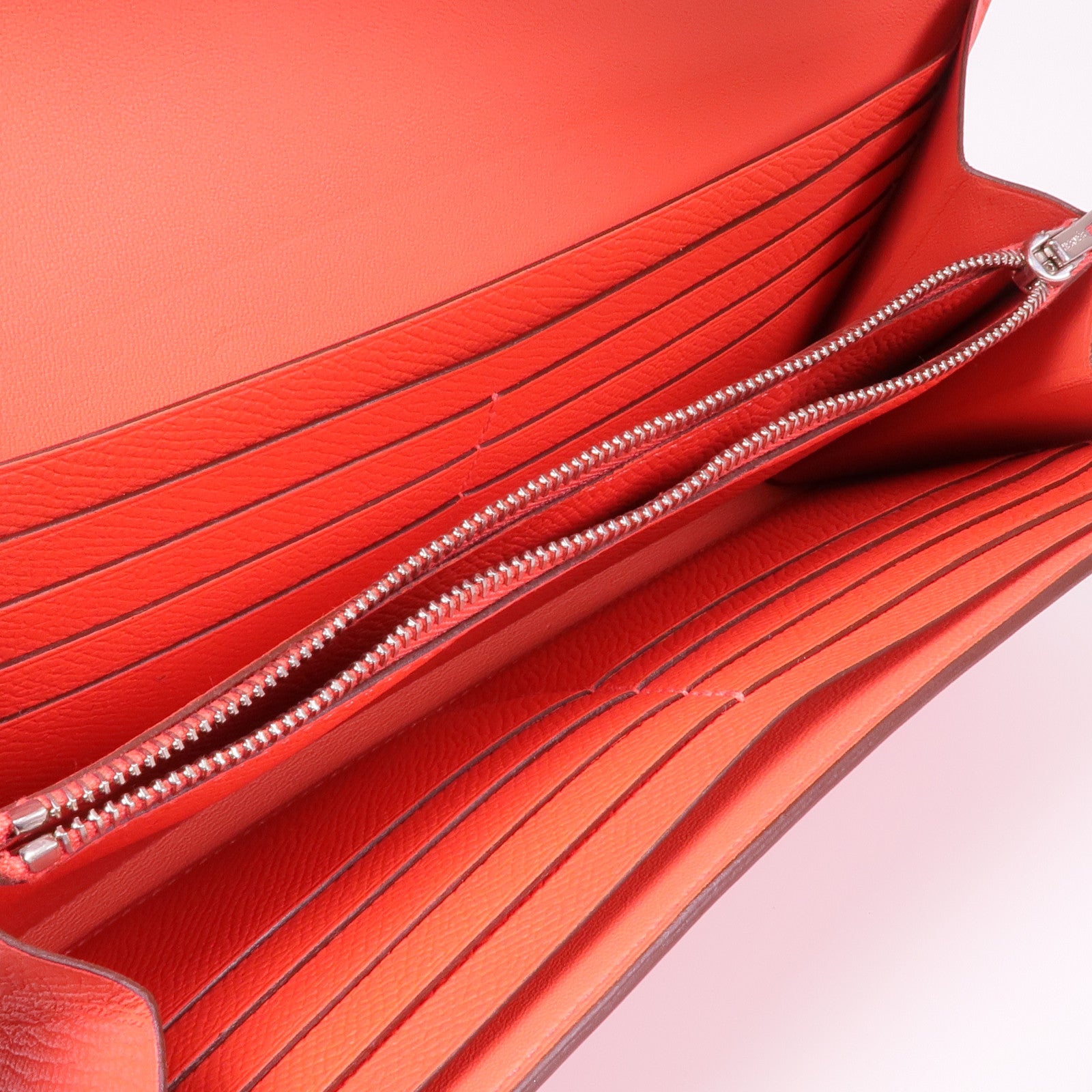 HERMES Epsom皮革Constance Wallet銀扣長錢包T5 Rose Jaipur