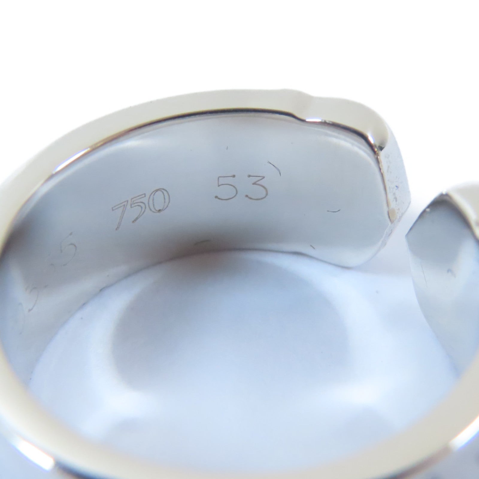 CARTIER 【激減優惠】18K白金Anniversary Logo Ring戒指Cartier#53/US#6.25