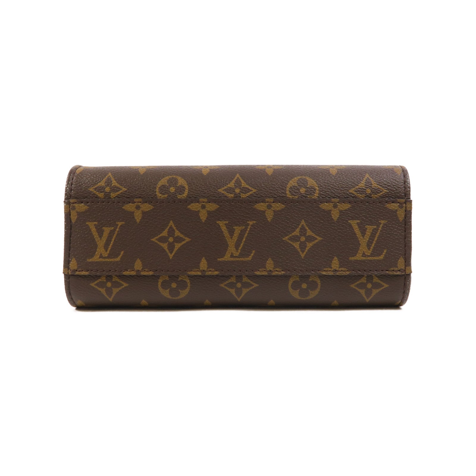 LOUIS VUITTON Monogram Sac Plat BB金扣手挽肩背兩用袋棕色