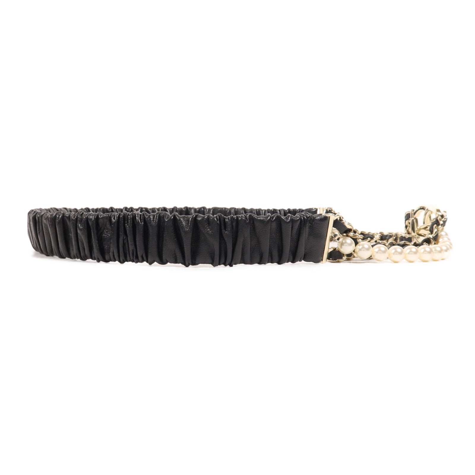 CHANEL 羊皮皮革Belt金扣皮帶