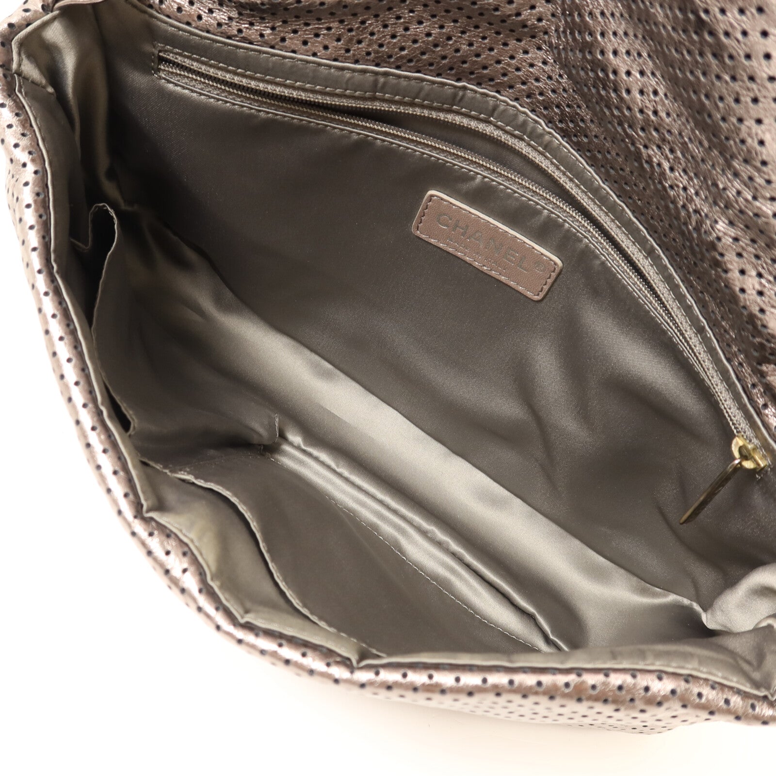 CHANEL 牛皮皮革2.55 Drill Flap Bag鏈帶肩背袋