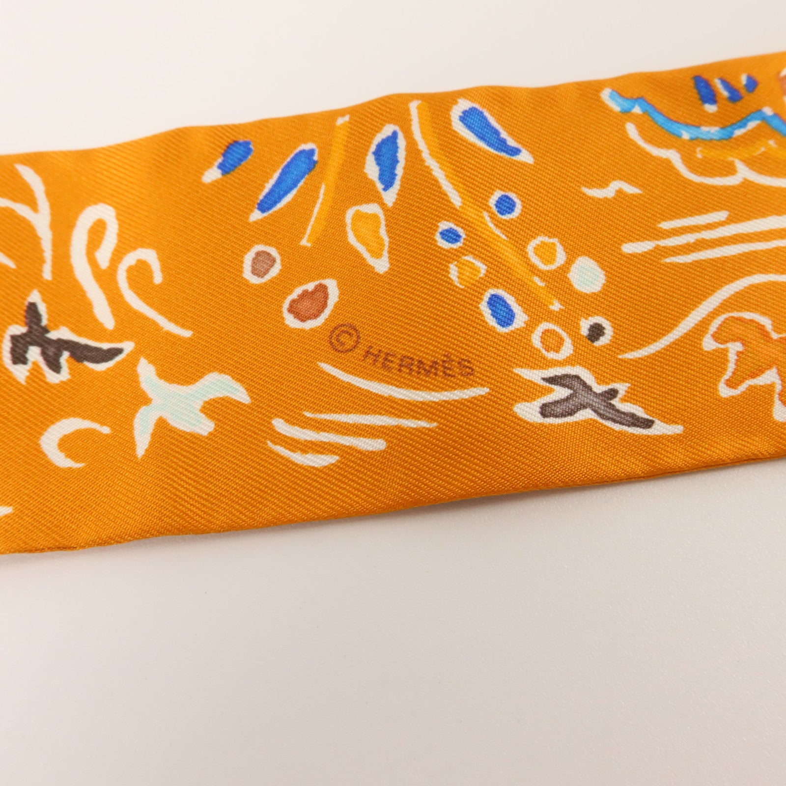 HERMES 絲質Twilly絲巾