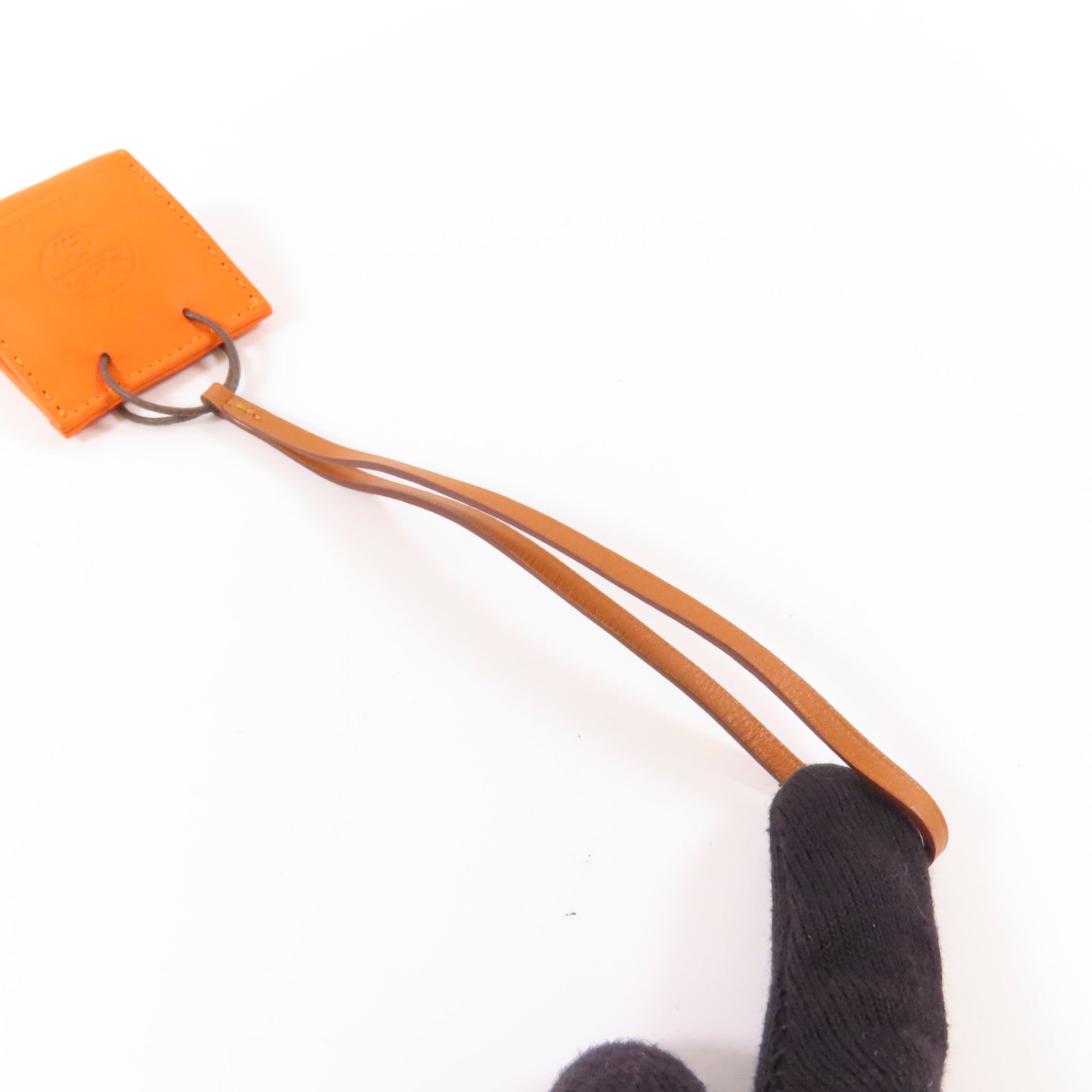 HERMES Swift皮革Charm掛飾93 Orange
