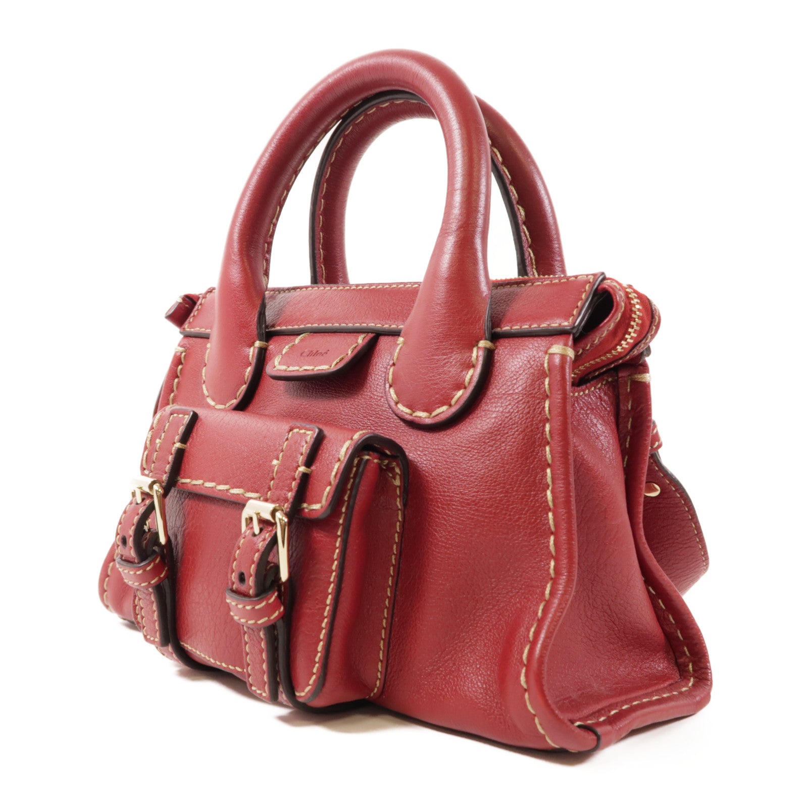 Chloe 牛皮皮革2 Way Shoulder金扣手挽肩背兩用袋