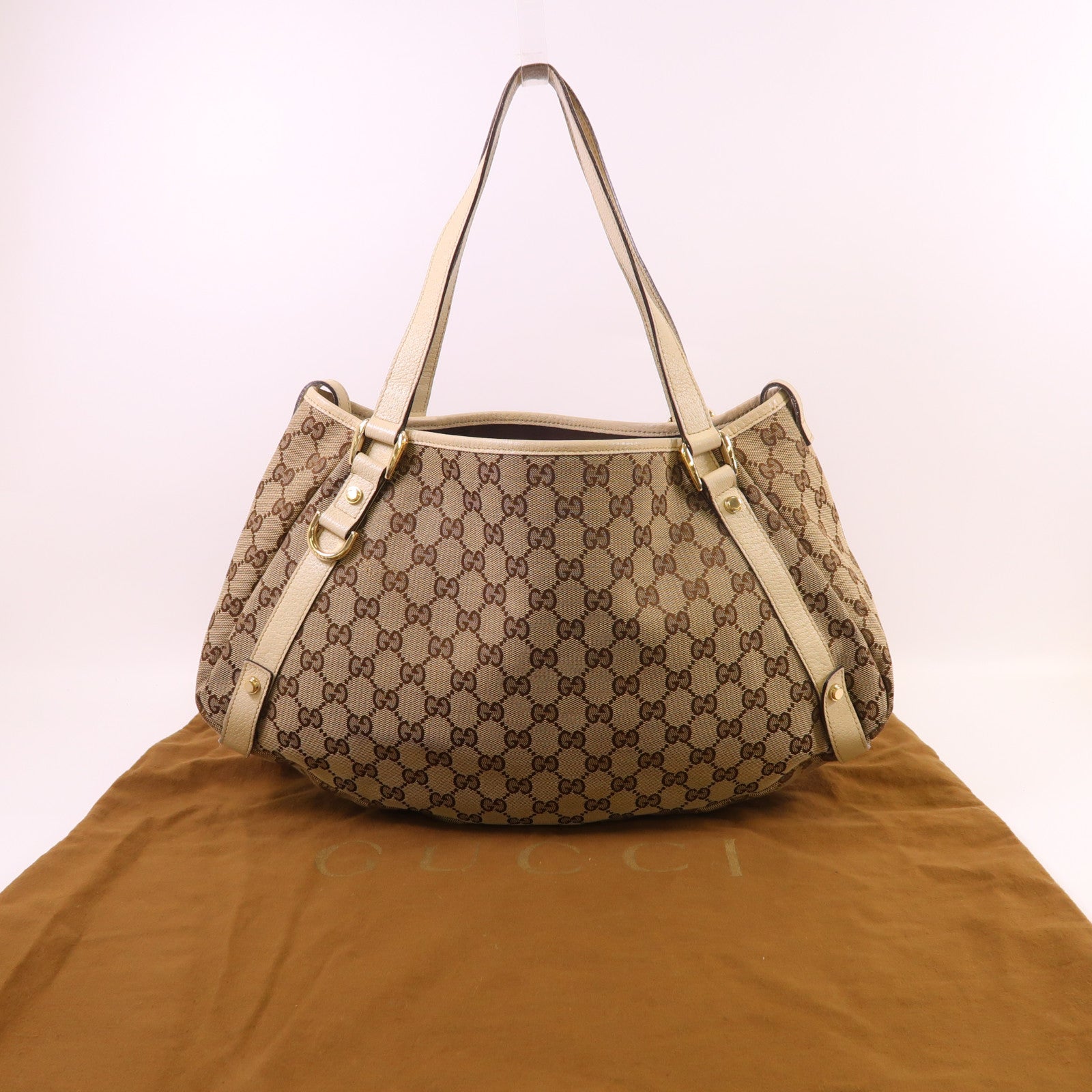 GUCCI 帆布Abbey金扣肩背袋