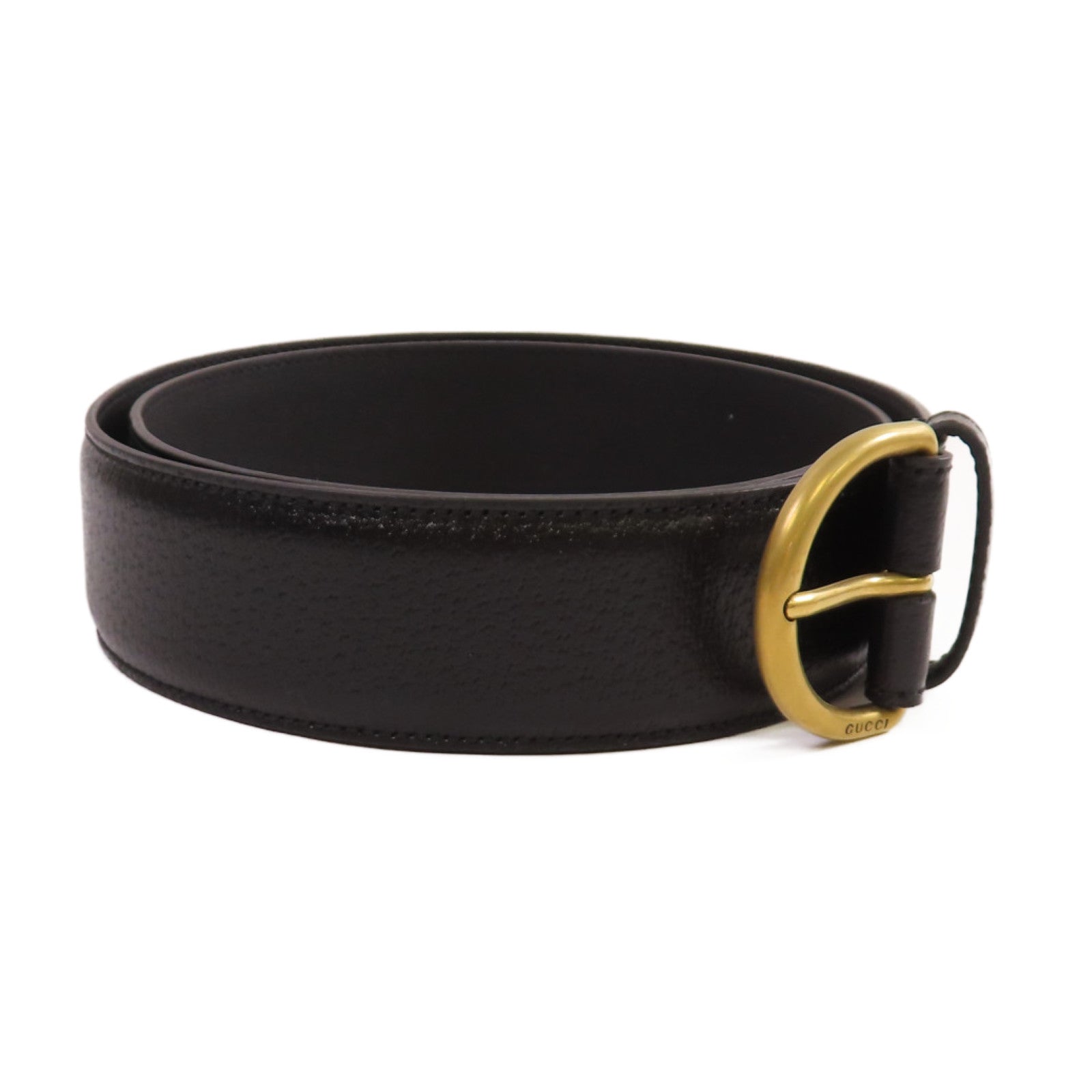 GUCCI 【激減優惠】牛皮皮革GG Marmont Wide Belt金扣皮帶黑色