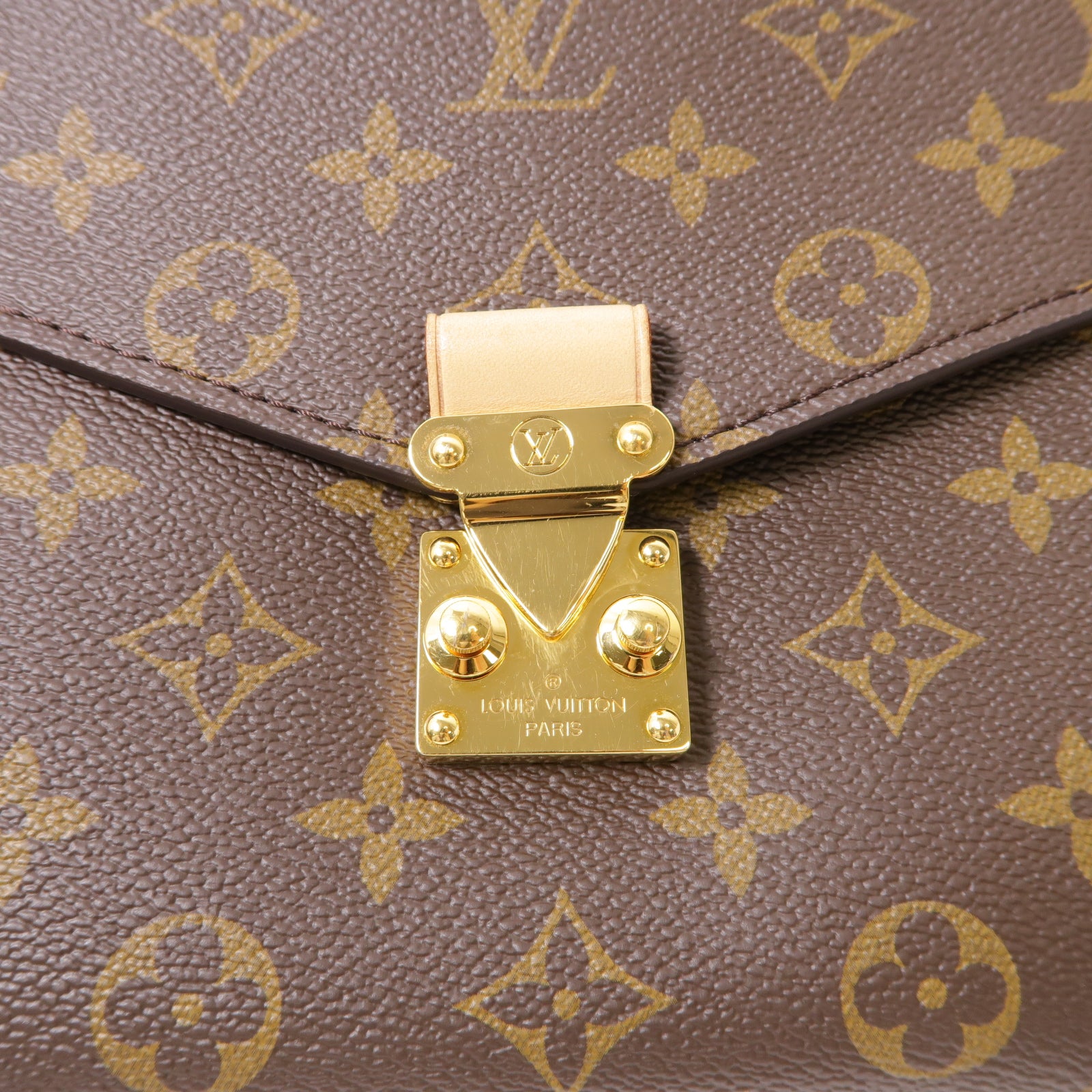 LOUIS VUITTON Monogram Pochette Metis金扣手挽肩背兩用袋棕色