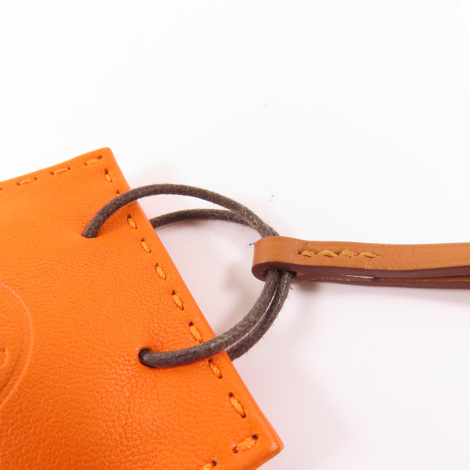 HERMES Swift皮革Charm掛飾93 Orange