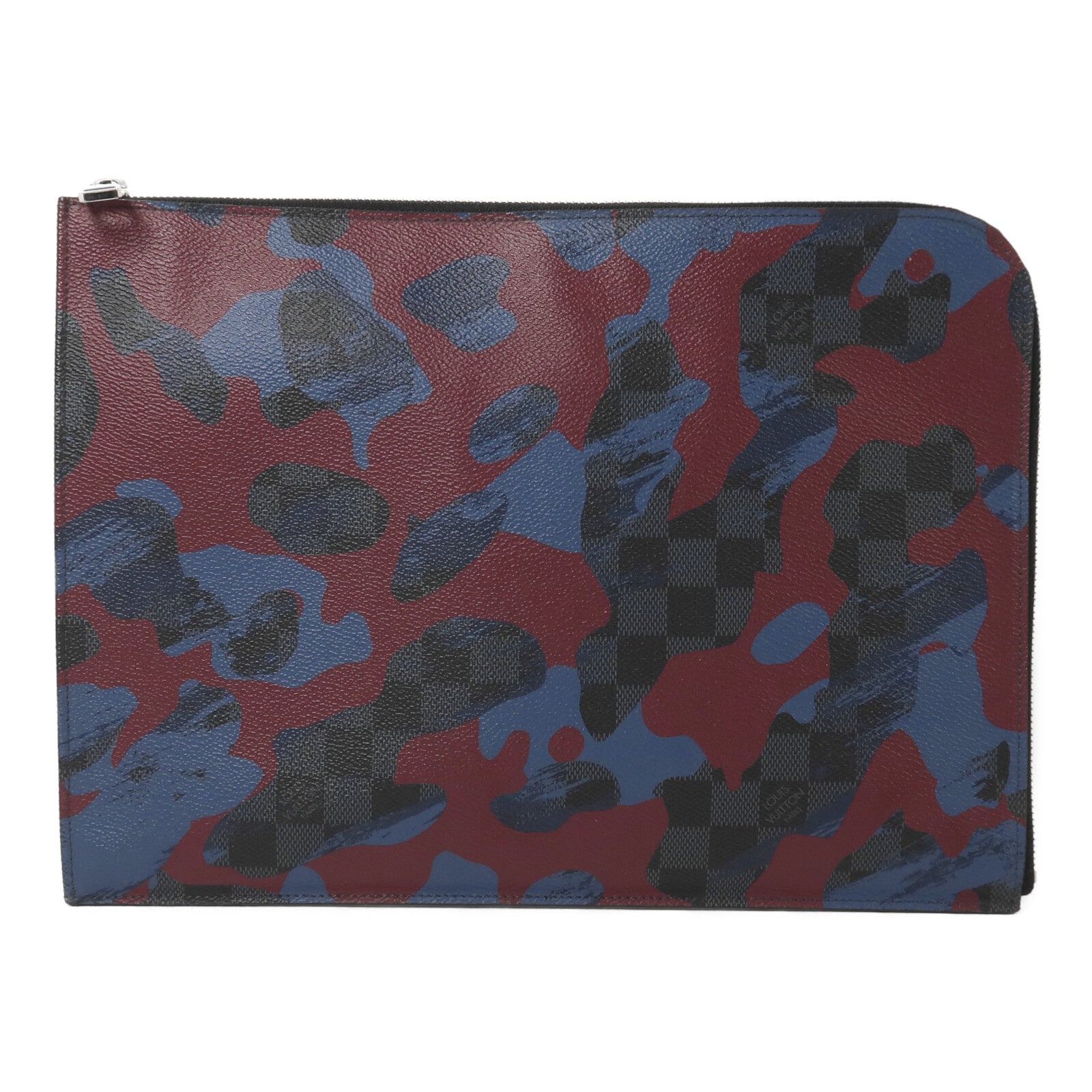 LOUIS VUITTON Damier Graphite Cobalt Camouflage Pochette Jour GM銀扣手拿包