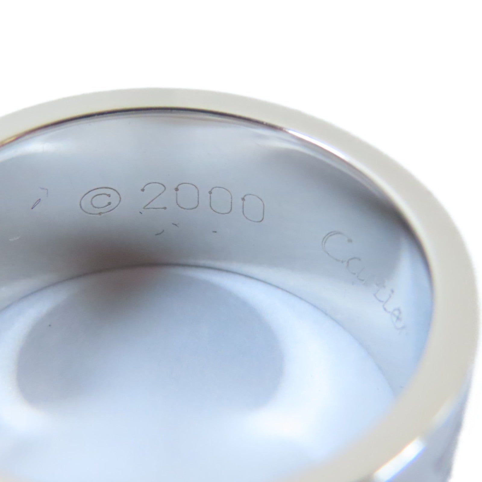 CARTIER 【激減優惠】18K白金Anniversary Logo Ring戒指Cartier#53/US#6.25