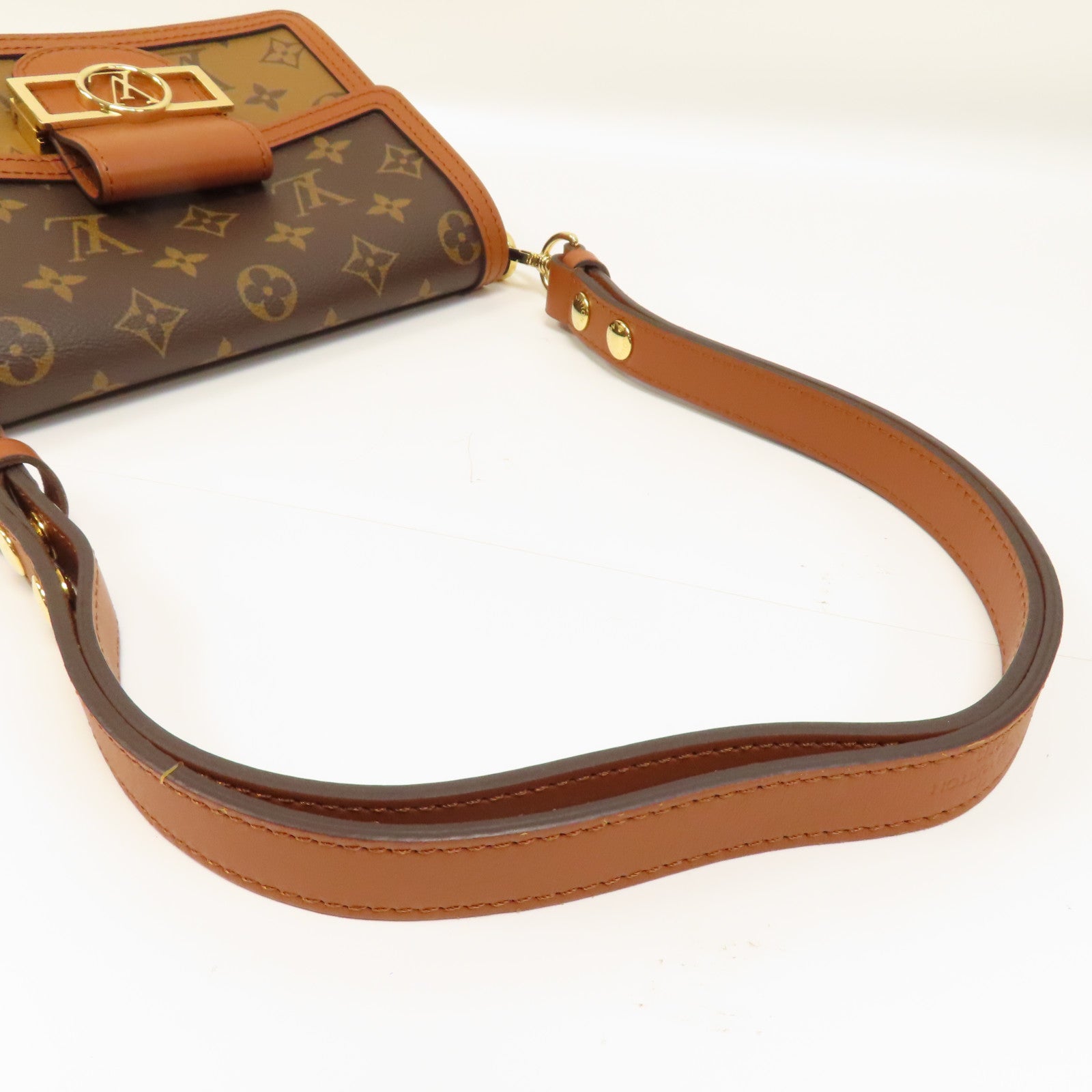 LOUIS VUITTON Monogram Dauphine金扣肩背袋啡色