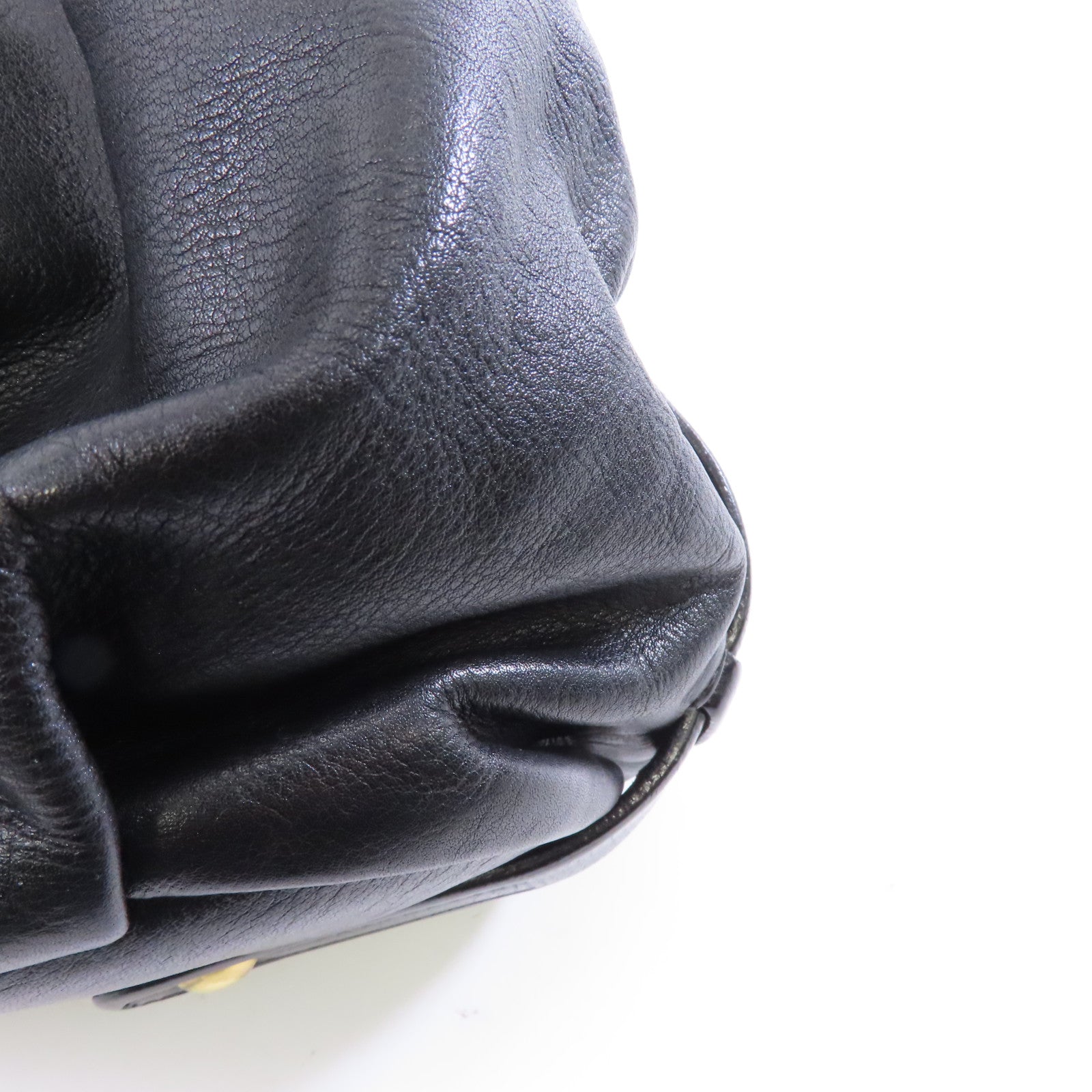 PRADA 皮革Shoulder Bag金扣肩背袋黑色