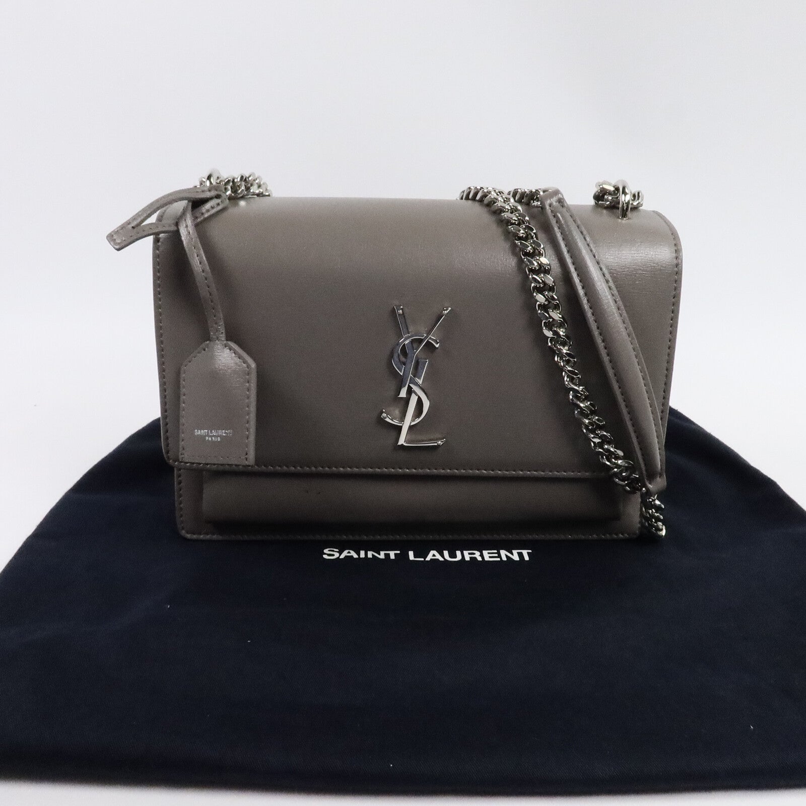 SAINT LAURENT 牛皮皮革Shoulder Bag鏈帶肩背袋