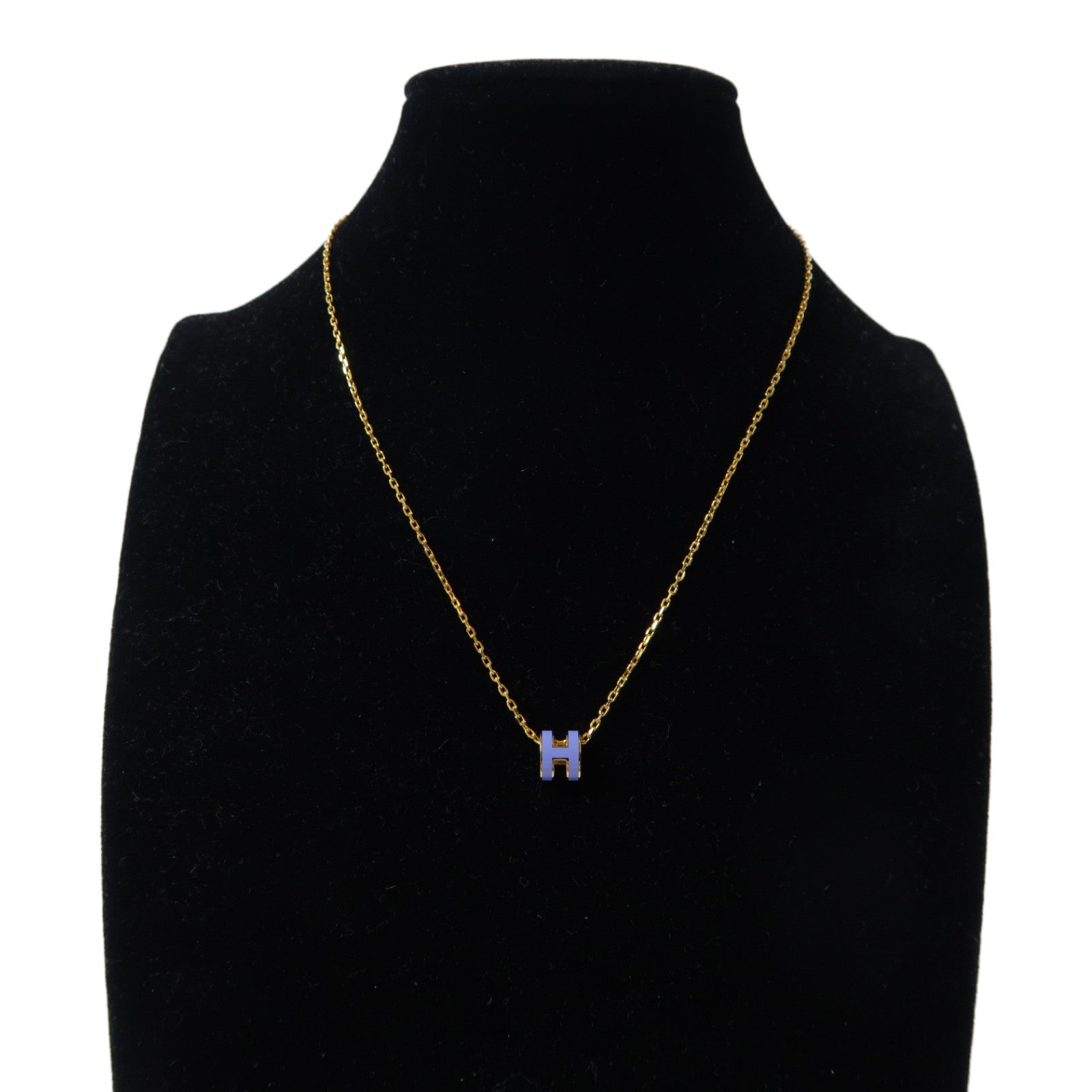 HERMES 金屬Pop H Necklace項鍊紫色/金色