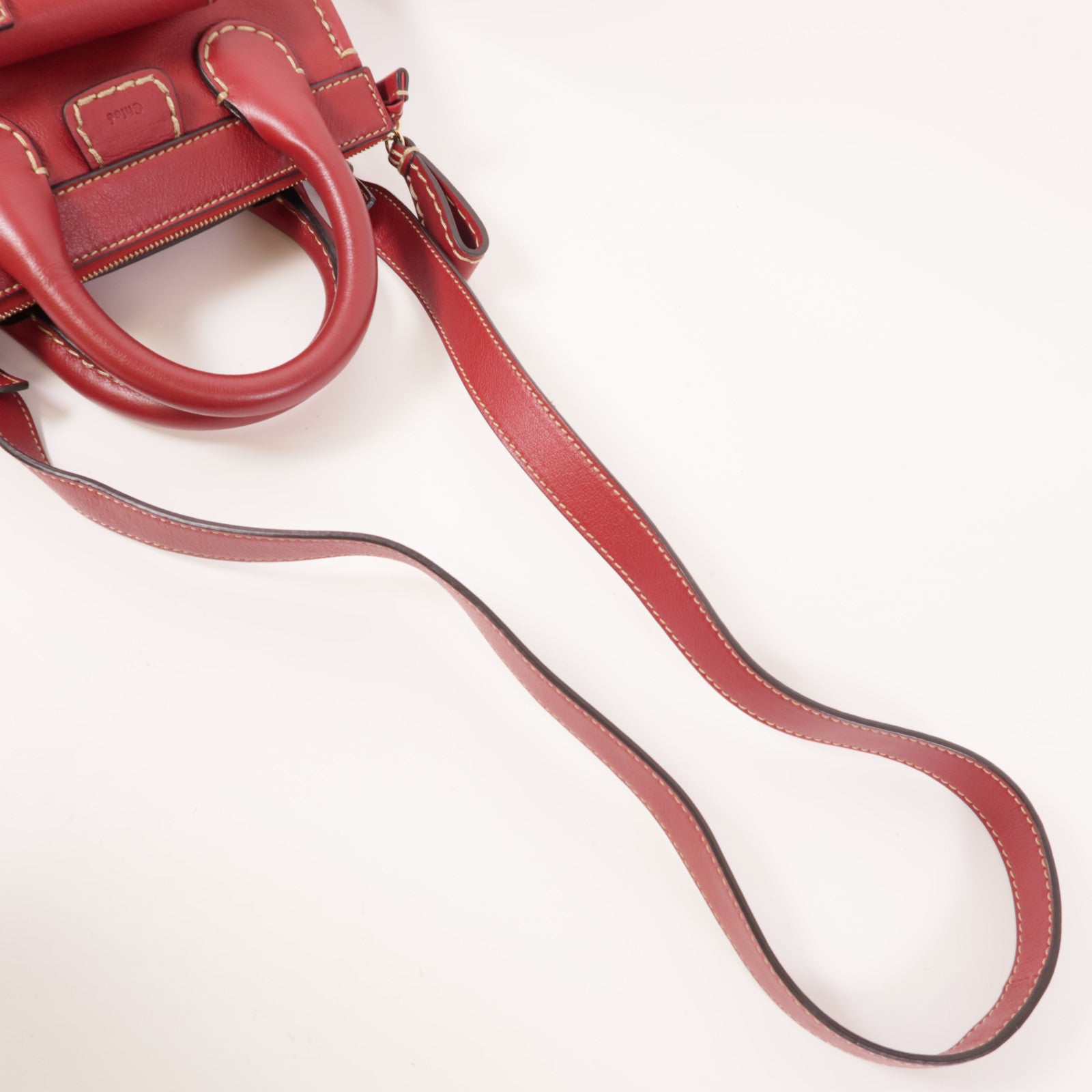 Chloe 牛皮皮革2 Way Shoulder金扣手挽肩背兩用袋