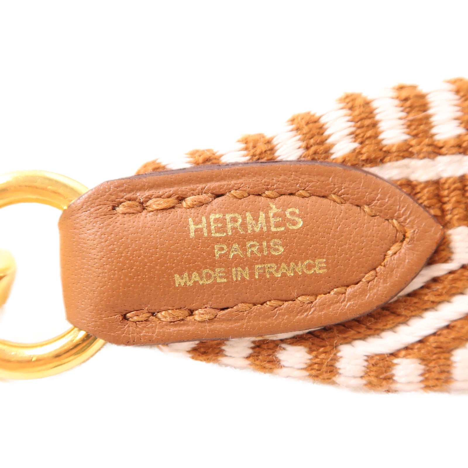 HERMES 帆布Strap金扣肩背帶
