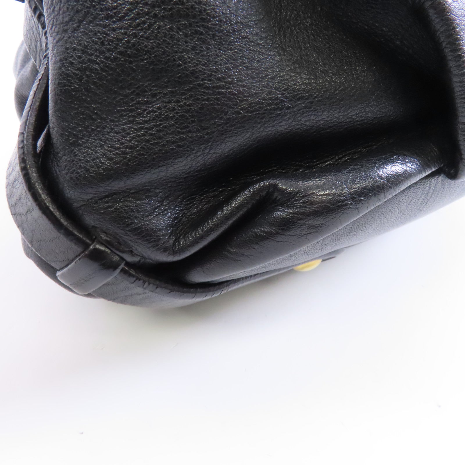 PRADA 皮革Shoulder Bag金扣肩背袋黑色